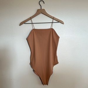 Wild Fable Skinny Strap Bodysuit. Tan Color. Medium.